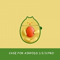 Cute Avocado Cat | Airpod Case | Silicone Case for Apple AirPods 1, 2, Pro 코스프레